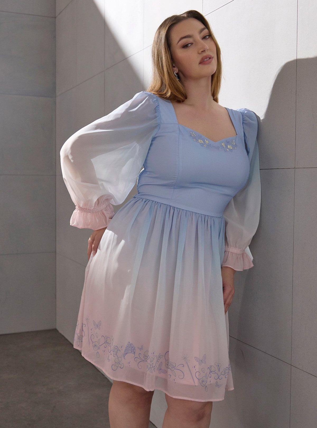 Vestido azul degradado de Glinda - Wicked, tallas grandes