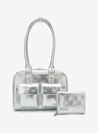 Cartera metálica Loungefly de Mickey y Minnie