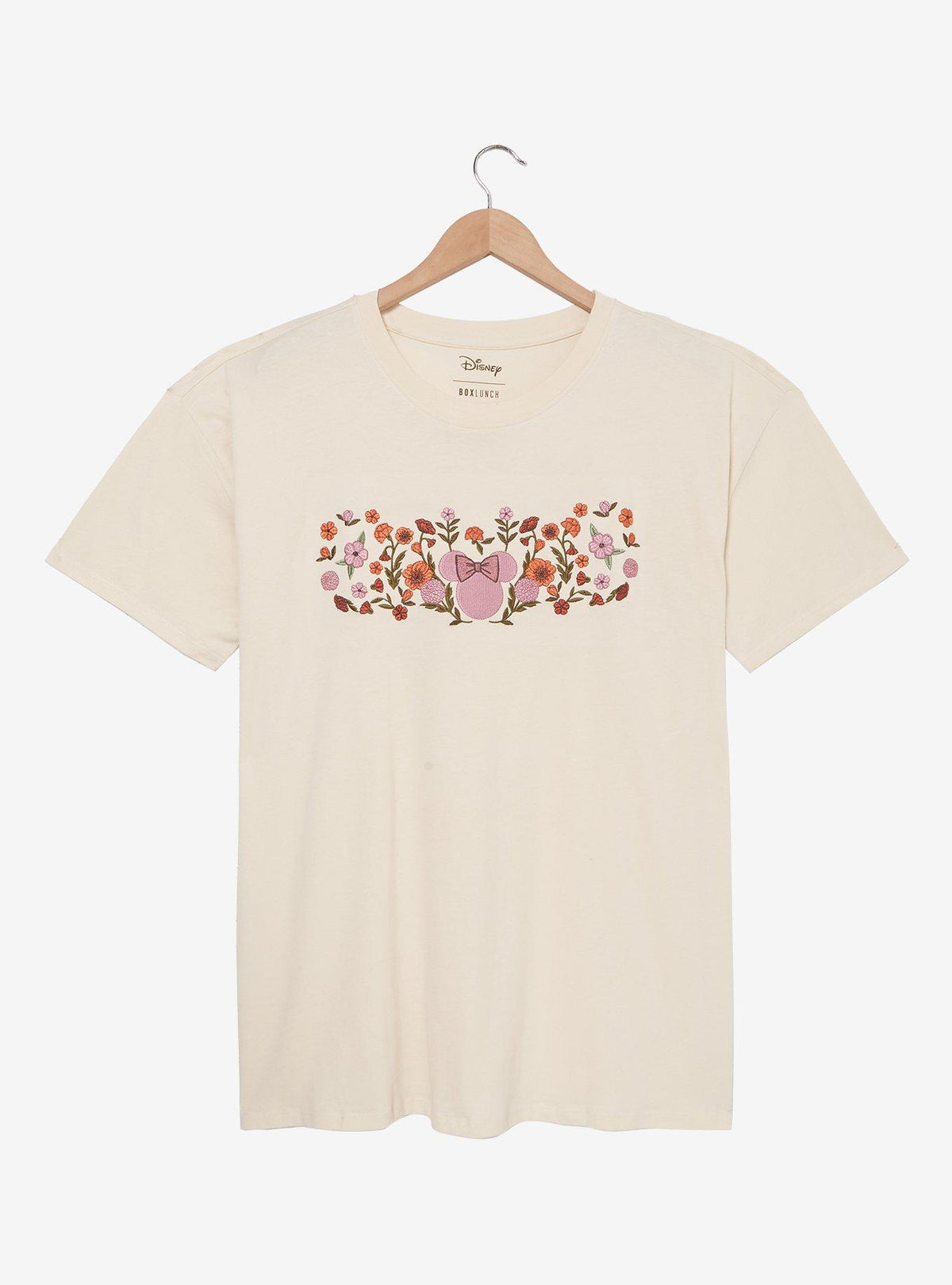 Polera de mujer bordada con flores de Minnie Mouse