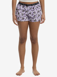 Short tipo bóxer a cuadros morados de Kuromi para niñas