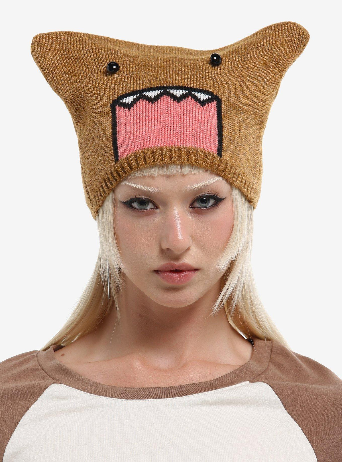 Gorro tejido con la cara de Domo