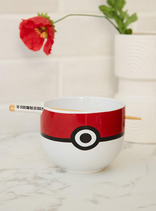 Tazón de ramen Poké Ball de Pokémon con palillos