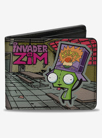 Billetera de dos pliegues Invader Zim con GIR
