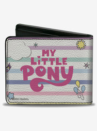 Billetera My Little Pony con tres ponis y logo