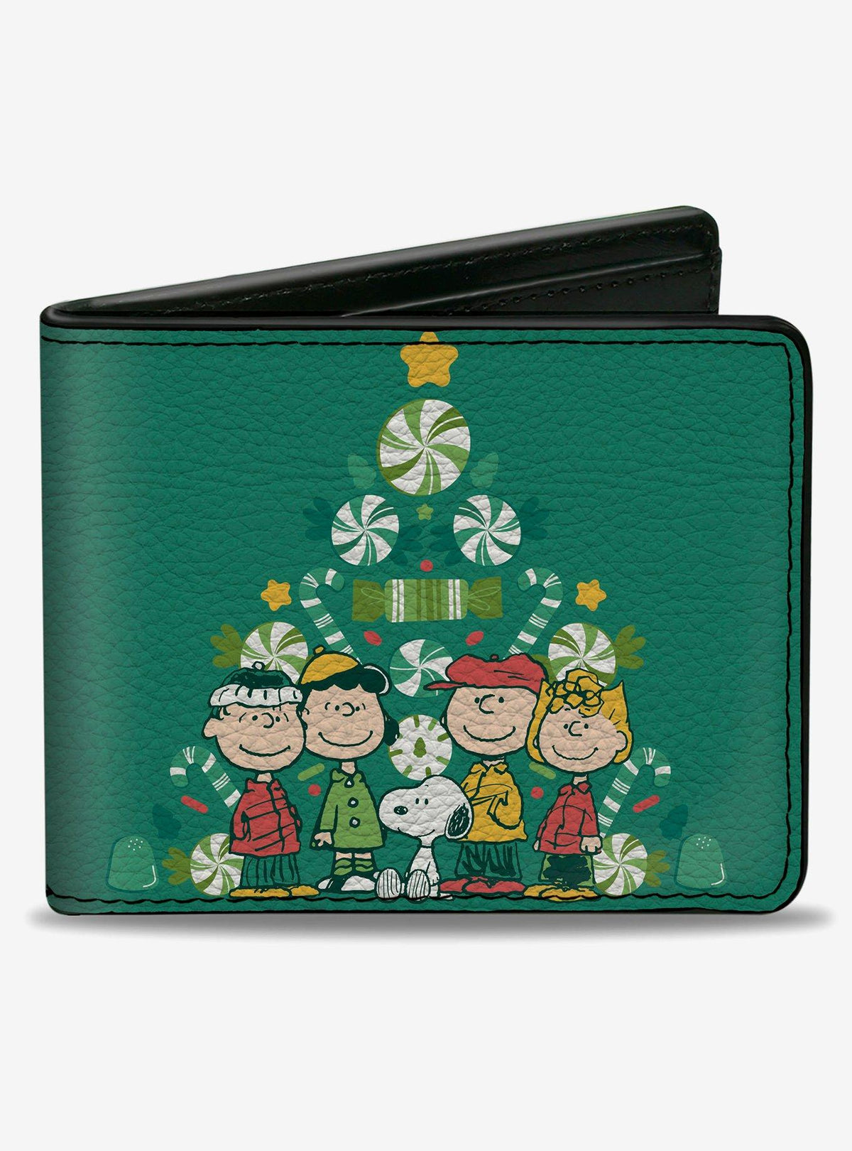 Billetera plegable Peanuts con escena navideña