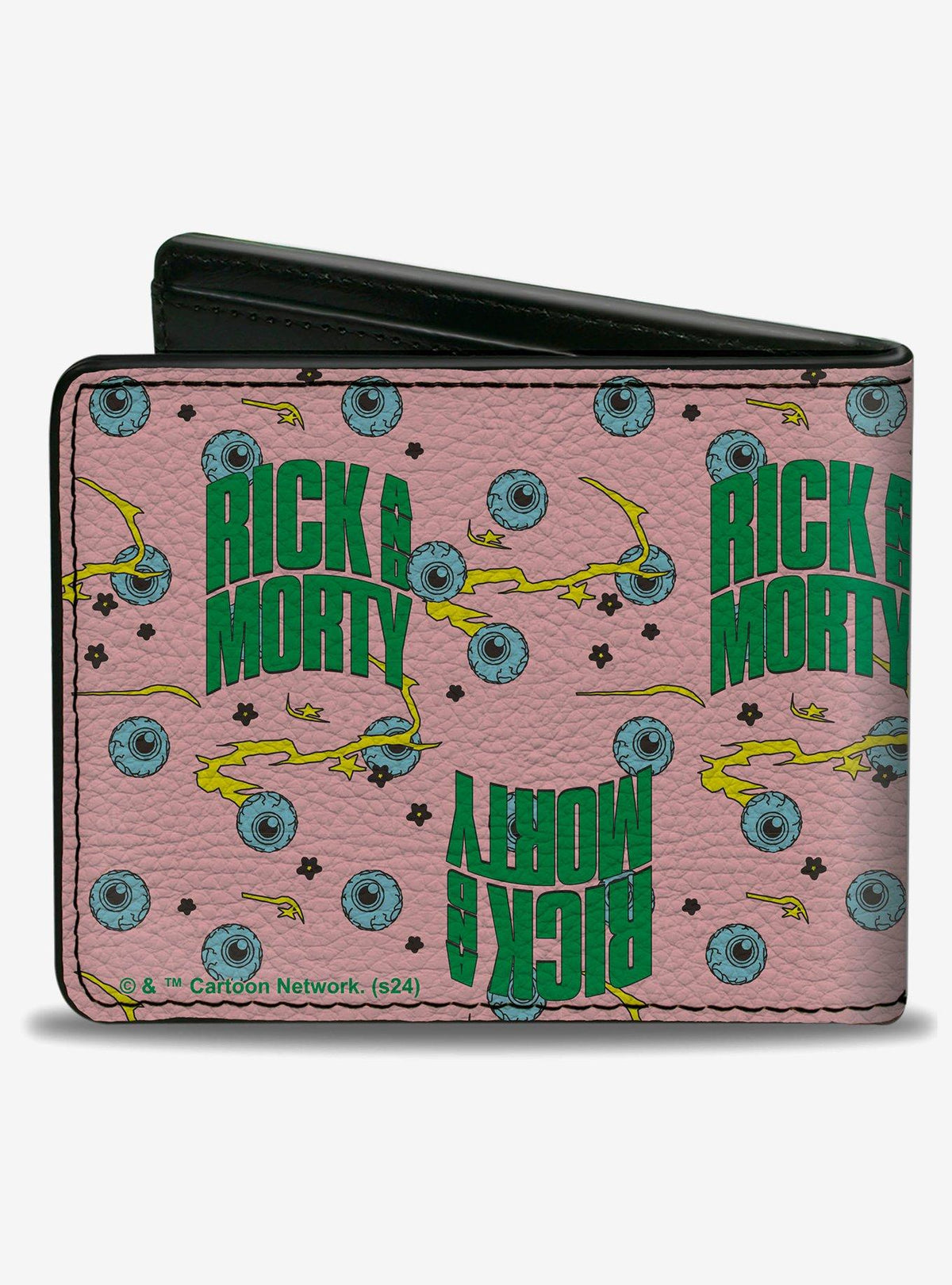 Billetera plegable Rick and Morty con texto y ojos