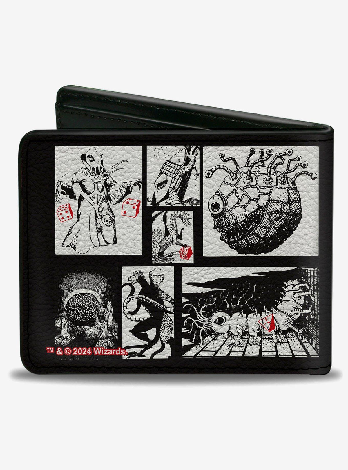 Billetera Dungeons & Dragons con ilustraciones de monstruos