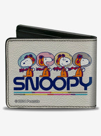 Billetera Snoopy astronauta en poses de lanzamiento