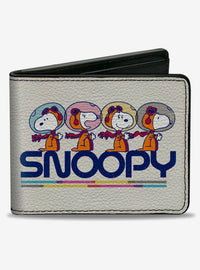 Billetera Snoopy astronauta en poses de lanzamiento