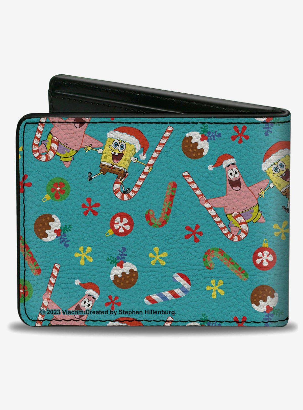 Billetera plegable de Bob Esponja y Patricio, collage festivo