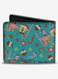 Billetera plegable de Bob Esponja y Patricio, collage festivo
