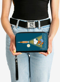 Billetera Peanuts de Snoopy astronauta con cierre