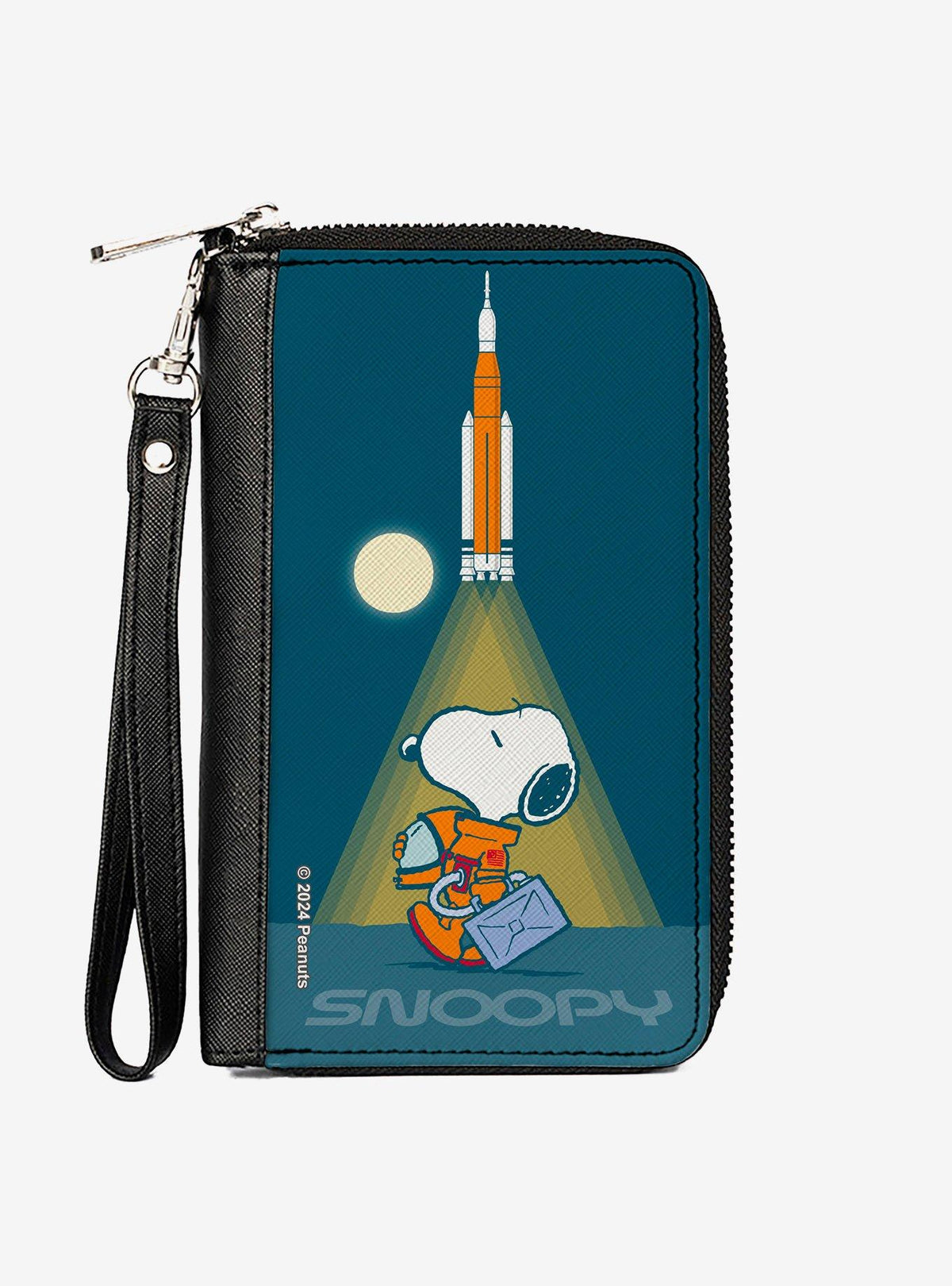 Billetera Peanuts de Snoopy astronauta con cierre