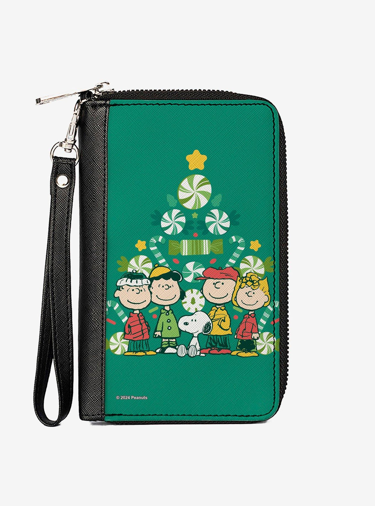 Billetera Peanuts con árbol de Navidad