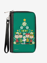 Billetera Peanuts con árbol de Navidad