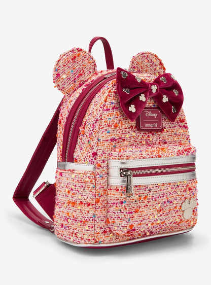 Mochila mini rosada de bouclé con orejas de Minnie Mouse