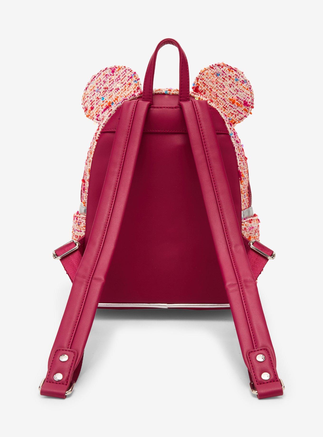 Mochila mini rosada de bouclé con orejas de Minnie Mouse
