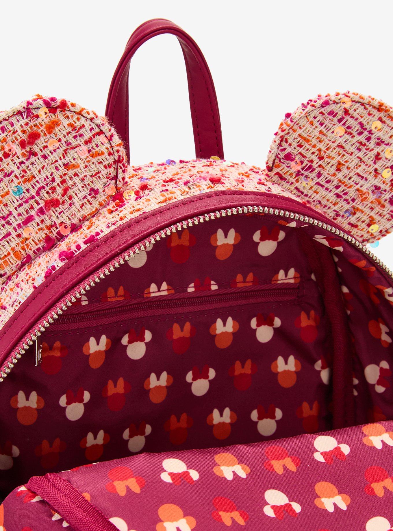 Mochila mini rosada de bouclé con orejas de Minnie Mouse