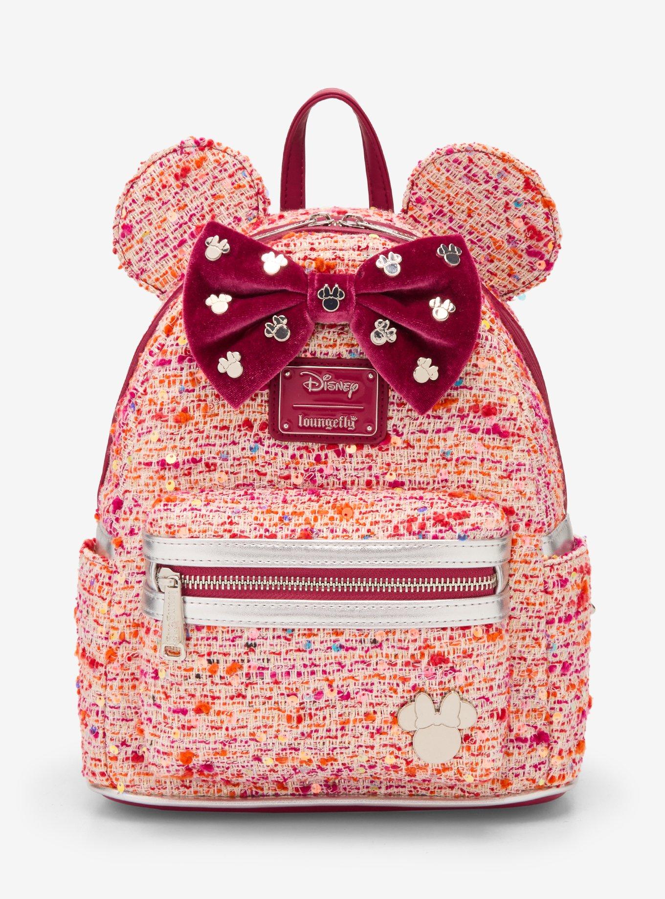 Mochila mini rosada de bouclé con orejas de Minnie Mouse