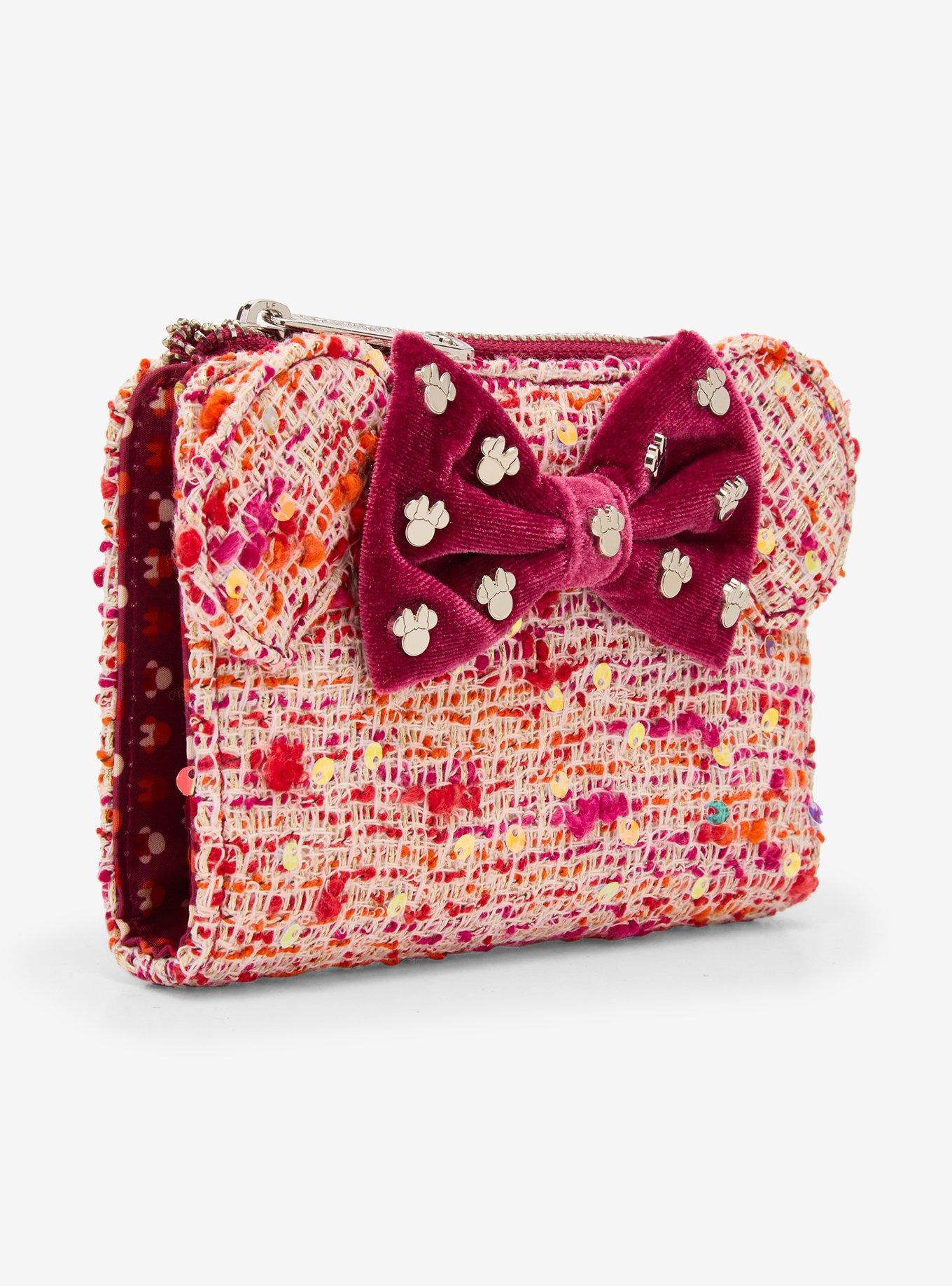 Billetera rosa bouclé con orejas de Minnie Mouse