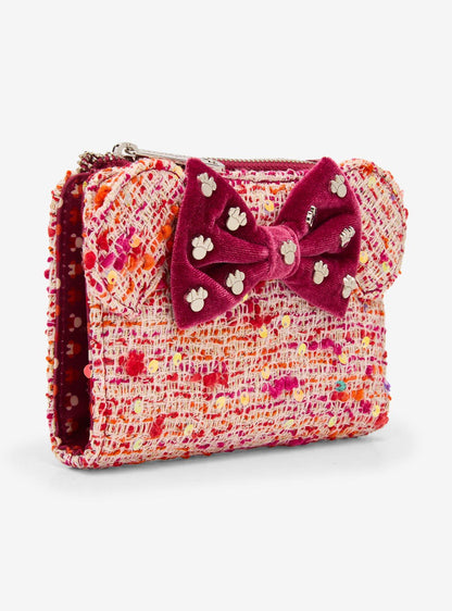 Billetera rosa bouclé con orejas de Minnie Mouse