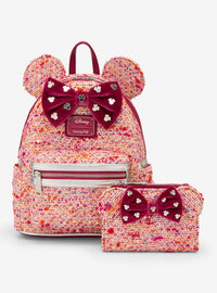 Billetera rosa bouclé con orejas de Minnie Mouse