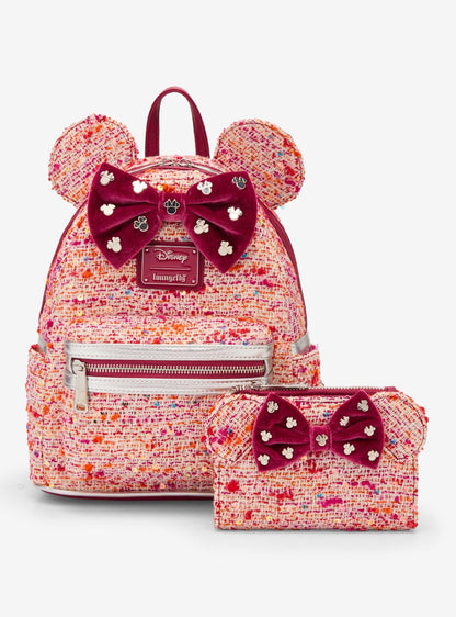 Billetera rosa bouclé con orejas de Minnie Mouse