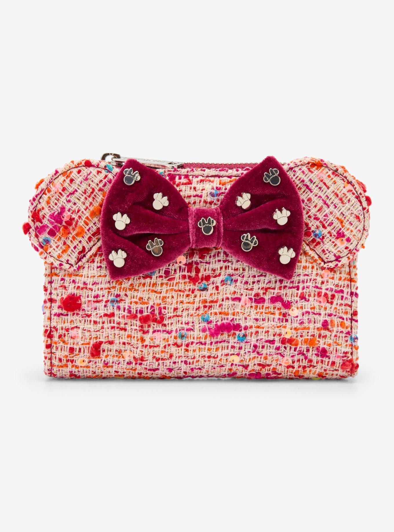 Billetera rosa bouclé con orejas de Minnie Mouse