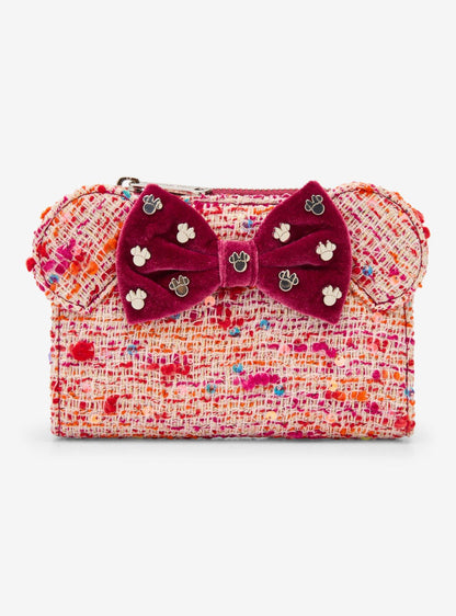 Billetera rosa bouclé con orejas de Minnie Mouse