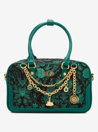 Cartera verde floral de Wicked con cadena