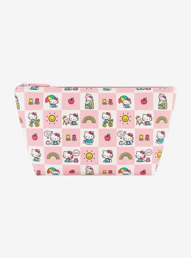 Cosmetiquero de viaje pastel a cuadros Hello Kitty