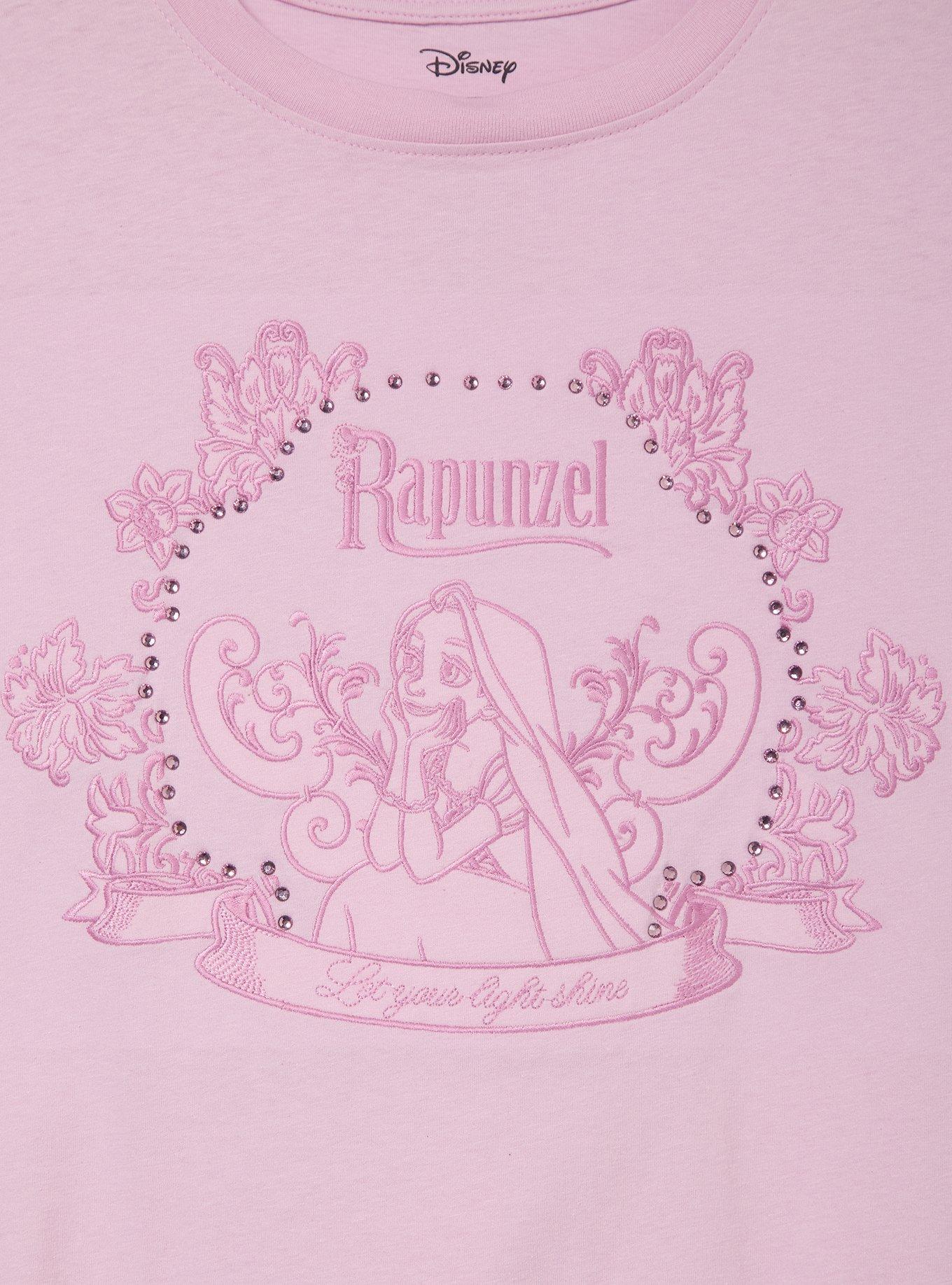 Polera Plus Size Disney Tangled Rapunzel con Strass