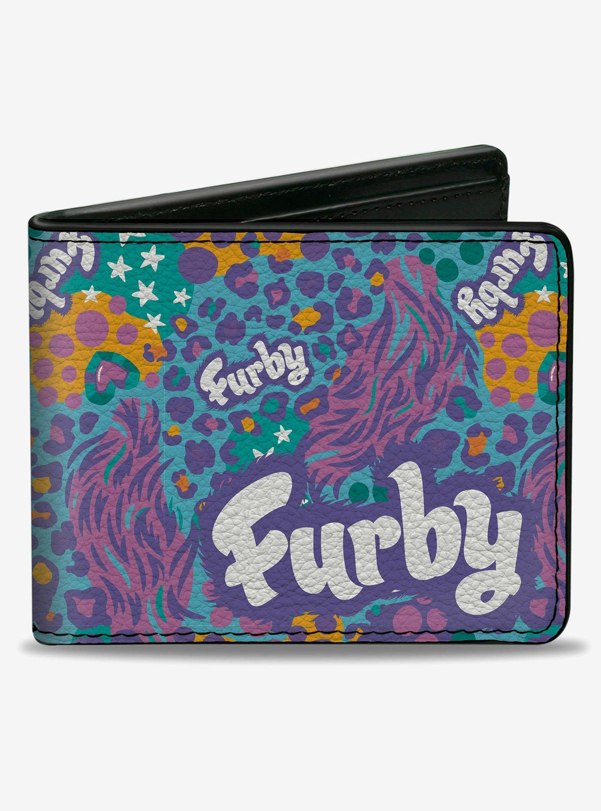 Billetera plegable Furby con logo y diseño de pelaje
