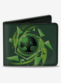Billetera plegable Magic: The Gathering con árbol de maná verde