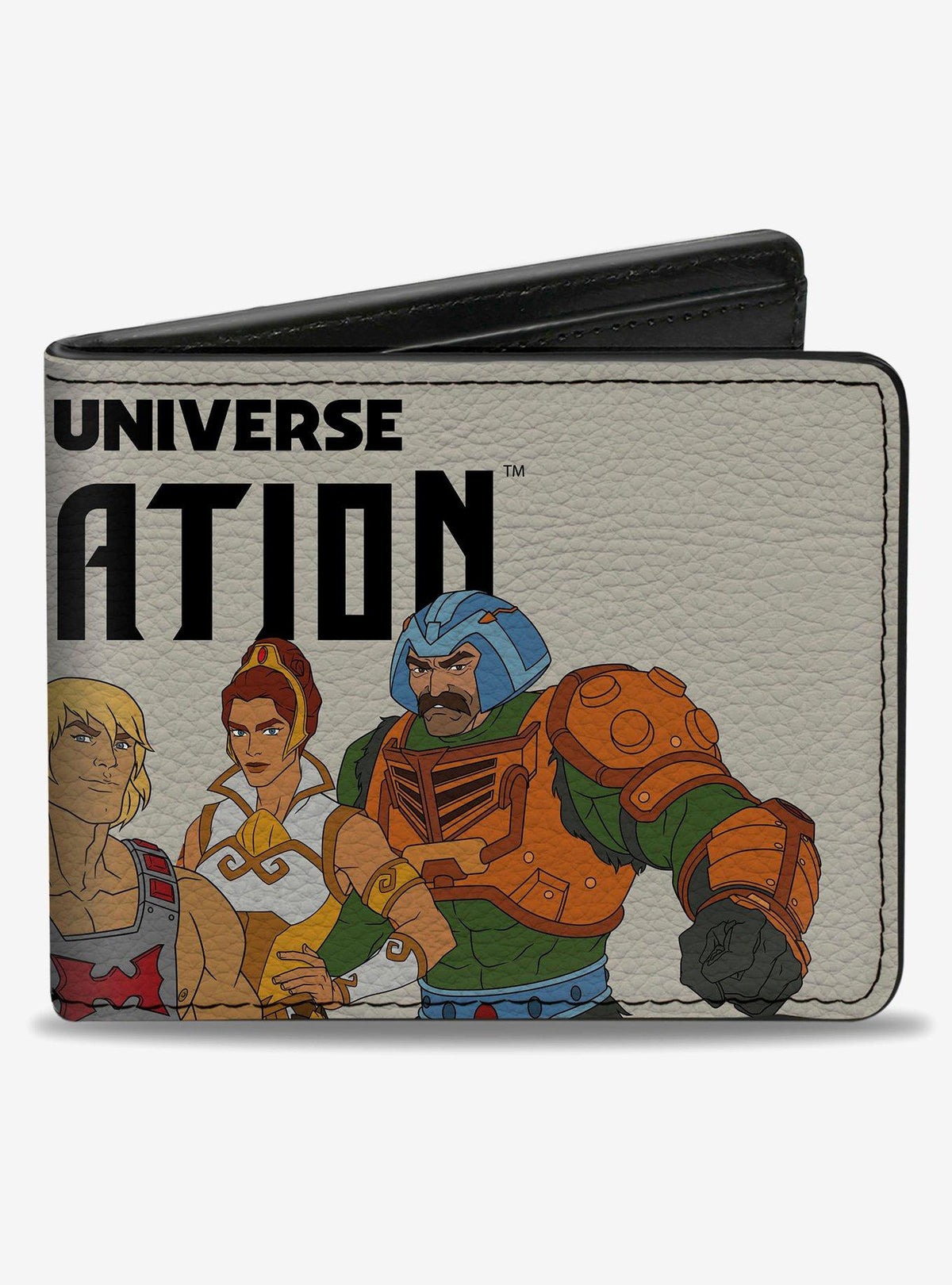 Billetera bifold grupal y logo de Masters of the Universe: Revelation