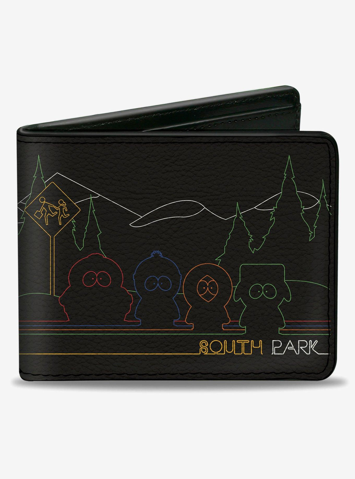 South Park: billetera con silueta de los chicos en el bus