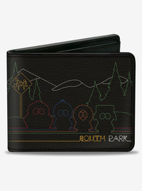 South Park: billetera con silueta de los chicos en el bus