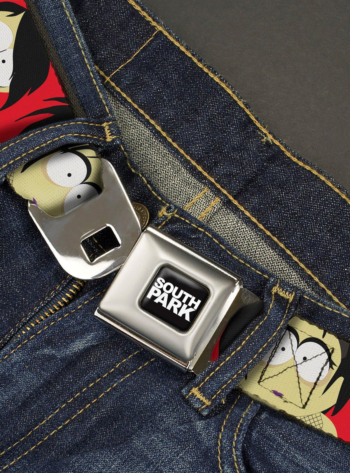 Cinturón South Park Goth Kids con hebilla tipo cinturón de seguridad