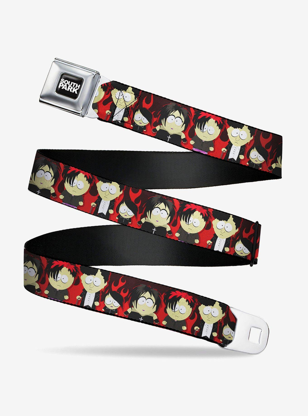 Cinturón South Park Goth Kids con diseño de llamas