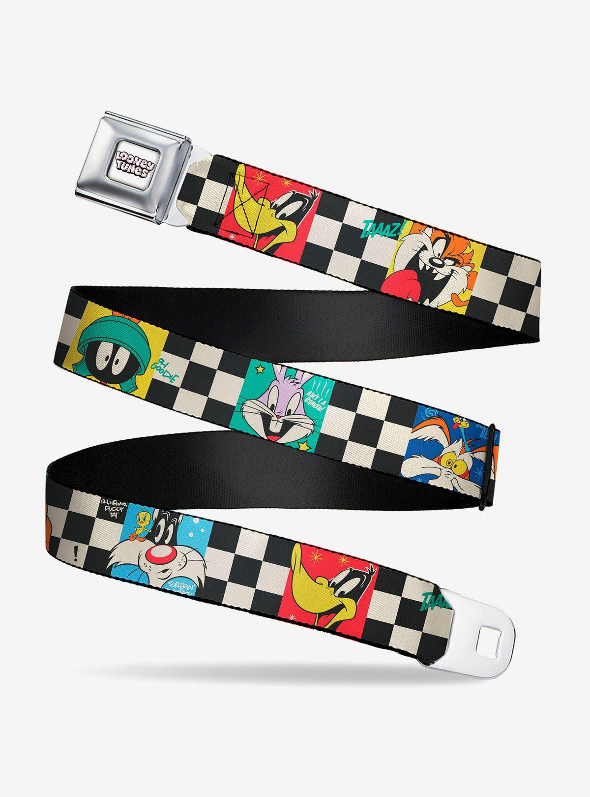 Cinturón Looney Tunes con hebilla tipo cinturón de seguridad