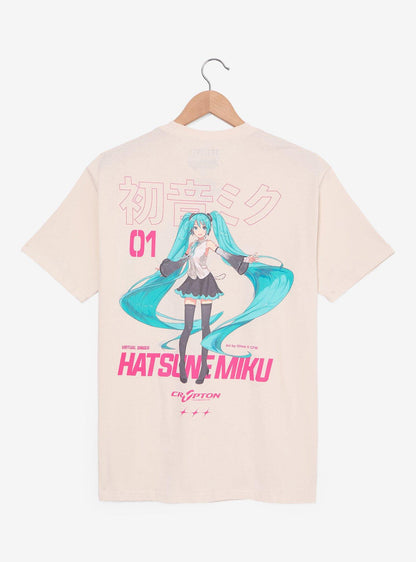 Polera Vocaloid Hatsune Miku con diseño frontal y trasero