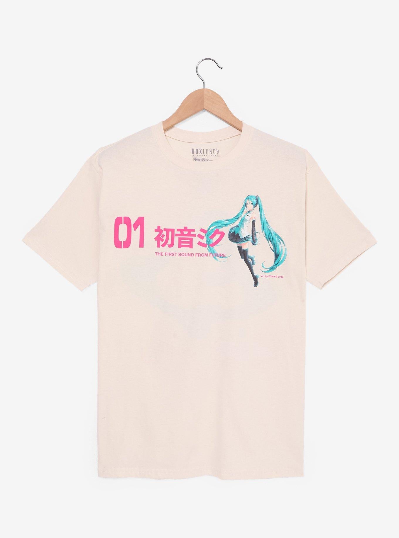 Polera Vocaloid Hatsune Miku con diseño frontal y trasero