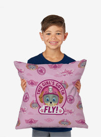 Cojín Paw Patrol Skye con patrón de insignias