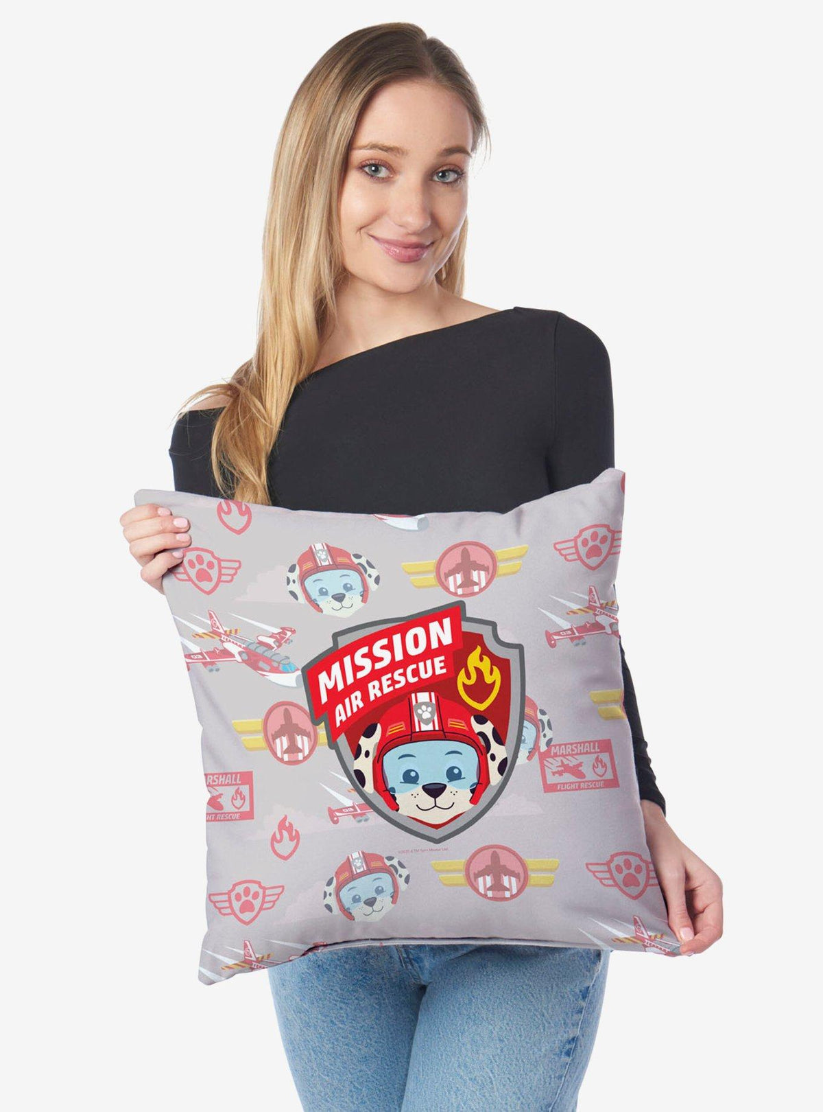 Cojín Paw Patrol Marshall con diseño de insignias