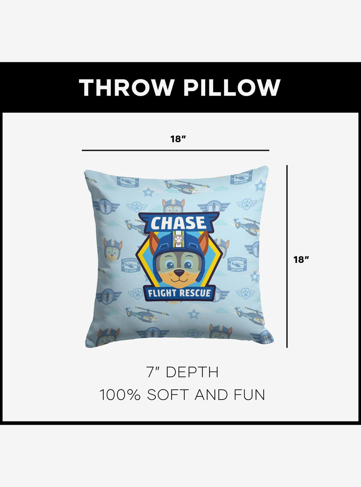 Cojín Paw Patrol con diseño de insignias de Chase