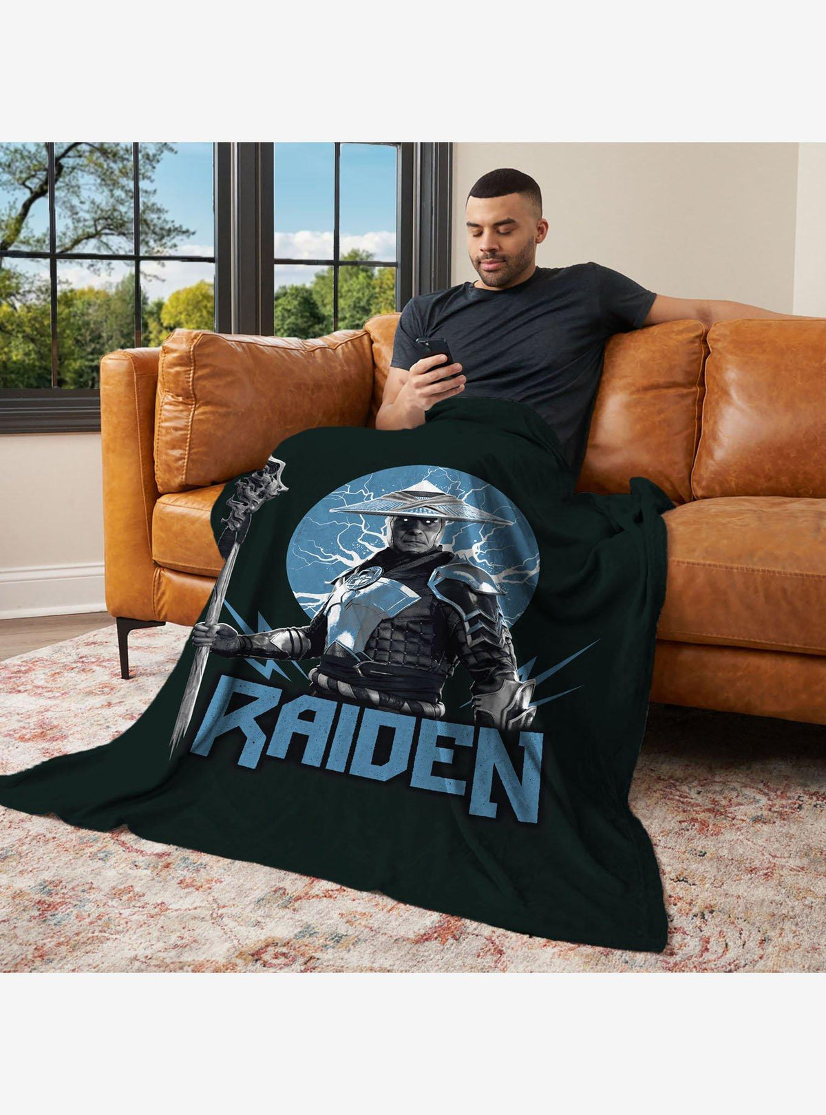 Manta Mortal Kombat Raiden de tacto sedoso