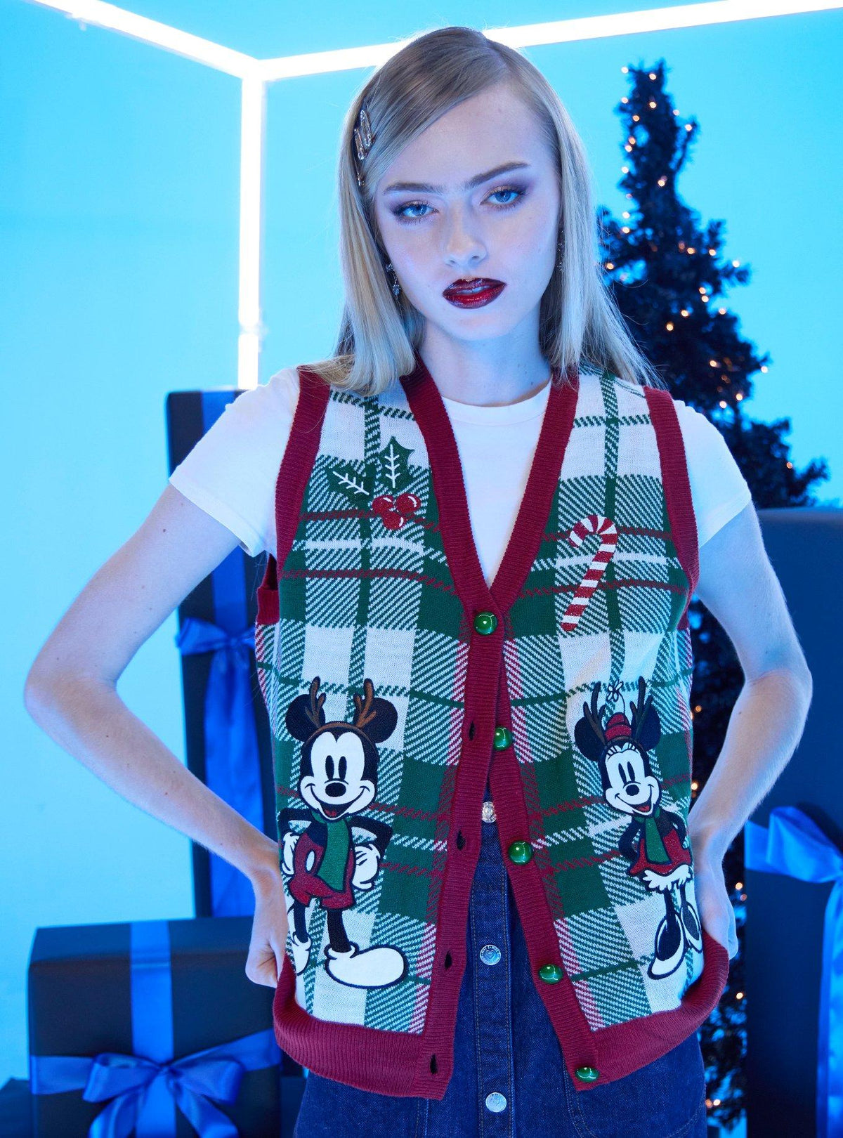 Chaleco navideño Disney de Mickey y Minnie Mouse