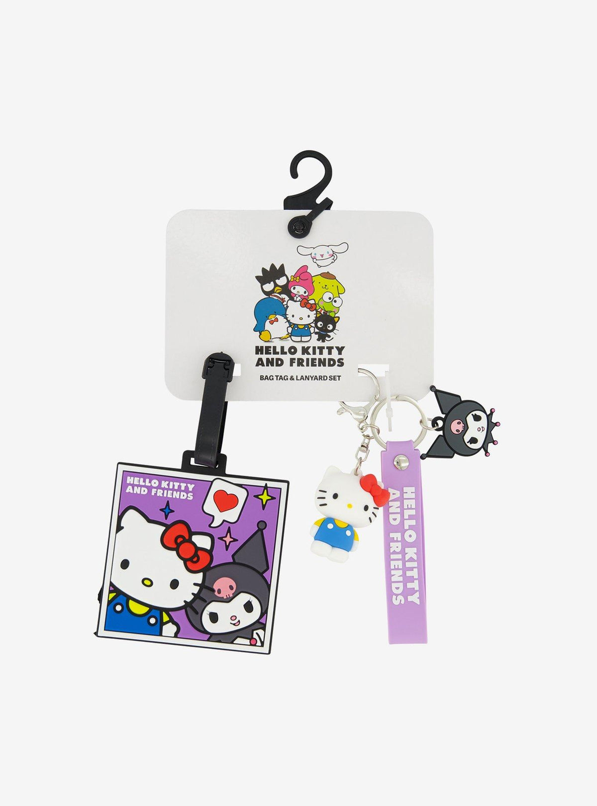 Set de identificador de equipaje y lanyard Hello Kitty y Kuromi