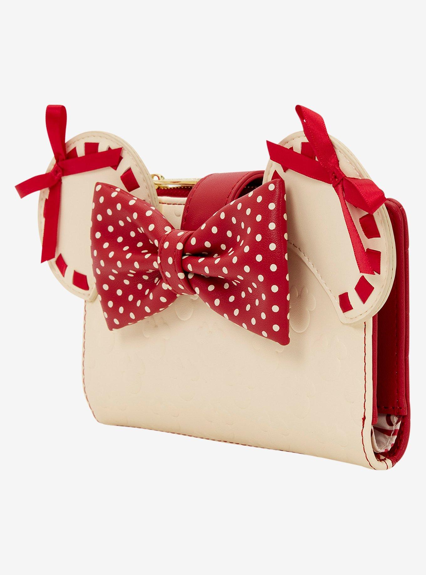 Billetera Disney Minnie Mouse con lazo de lunares