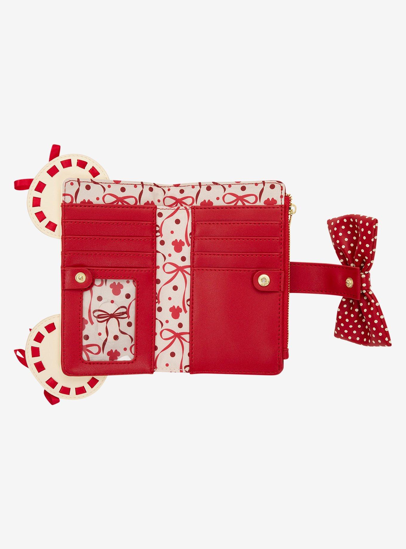 Billetera Disney Minnie Mouse con lazo de lunares
